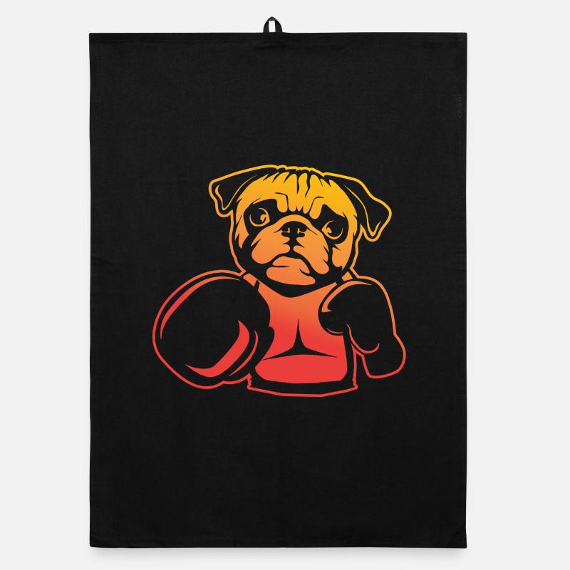 Boxender Mops – Pug Boxer Spaß Organic Geschirrtuch