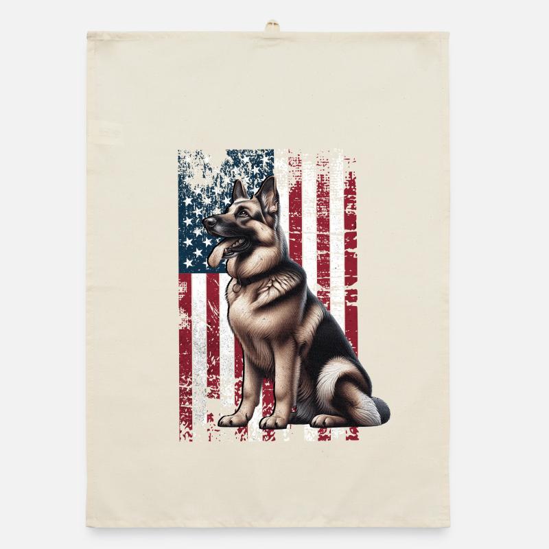 German Shepherd US Deutscher Schäferhund Organic Geschirrtuch