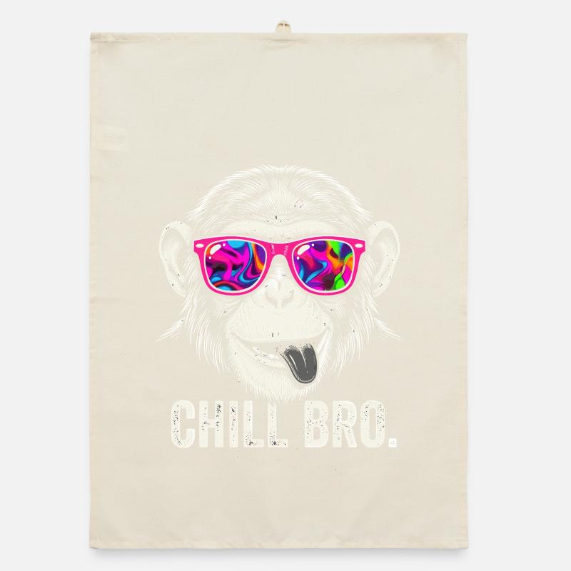 Singe Vibrant avec des lunettes de soleil néon Torchon bio