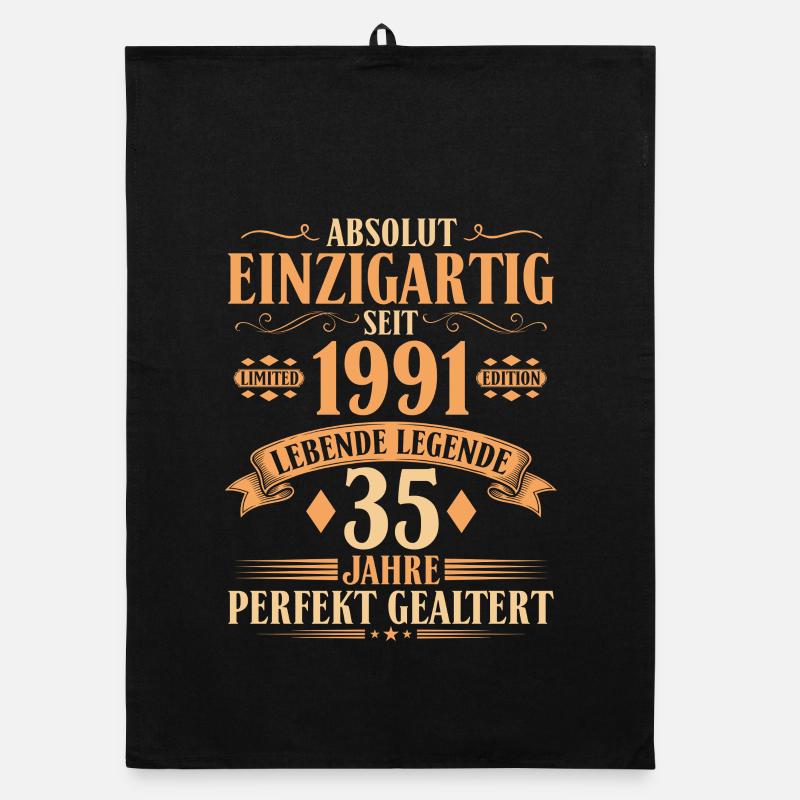 Einzigartig seit 1991 - 35. Geburtstag Vintage Organic Geschirrtuch