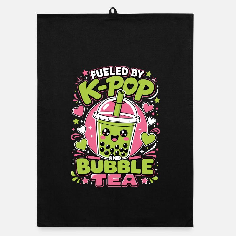 K-Pop Bubble Tea Boba Kawaii Shirt Organic dish towel