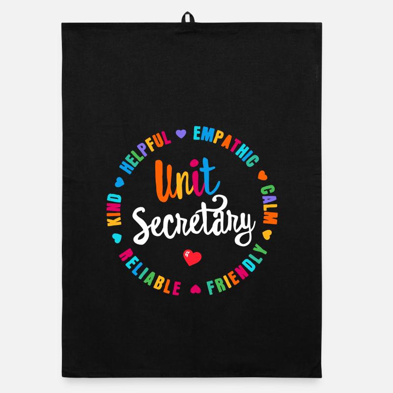 Unit Secretary Circle Hearts Graphic Organic dish towel