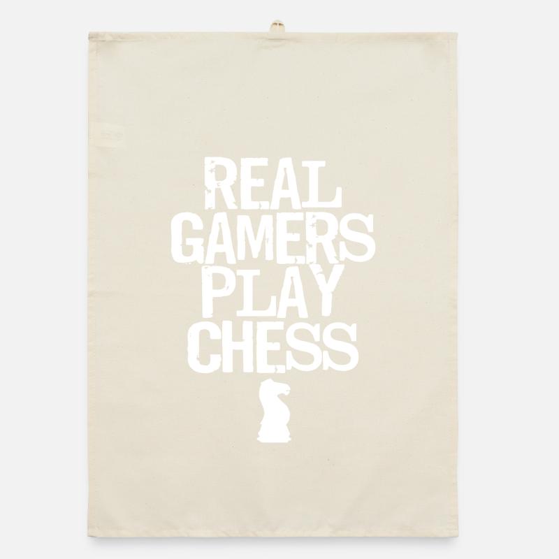 Echte Spieler spielen Schach Organic Geschirrtuch