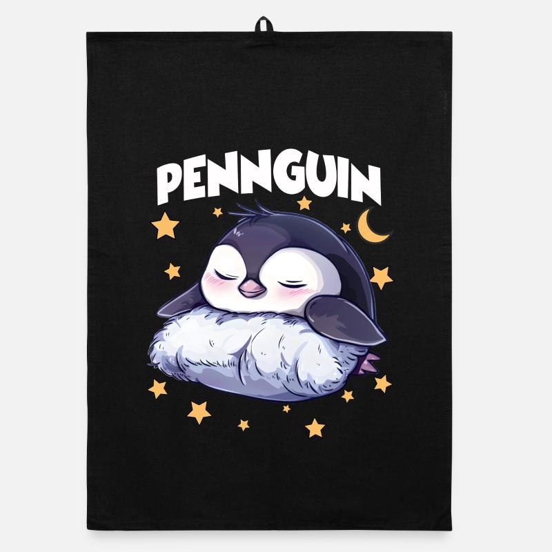 Penguin Pennguin Pajama Late Riser Morning Grouch Organic dish towel