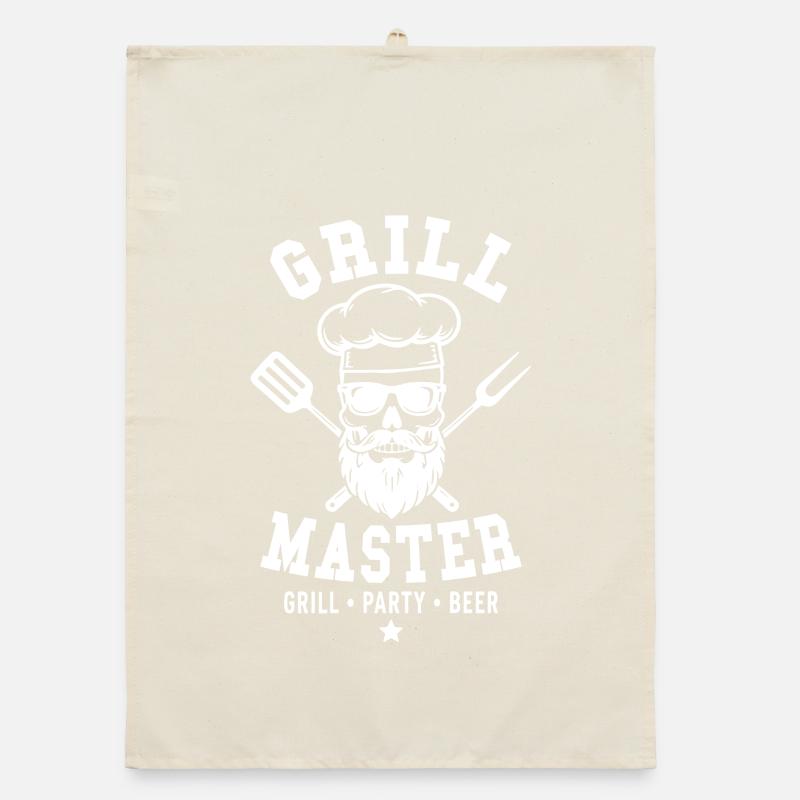 GRILL MASTER GRILL PARTY BEER Skull Organic dish towel