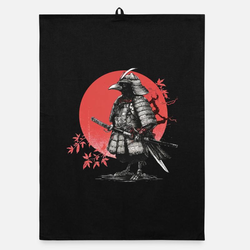 Corbeau Samouraï en armure Torchon bio