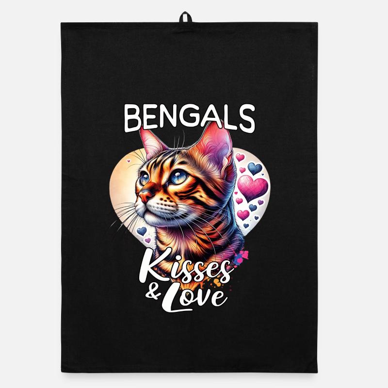 Amour des chats du Bengale Torchon bio