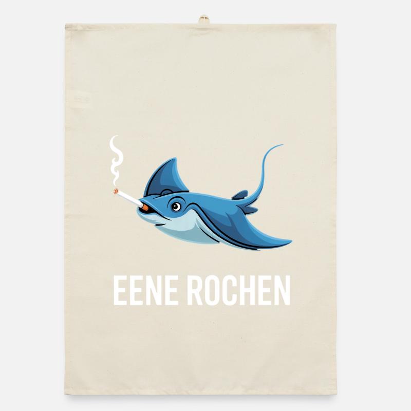 Eene Rochen Raucher Spruch Zigarette Kippe Rauchen Organic Geschirrtuch