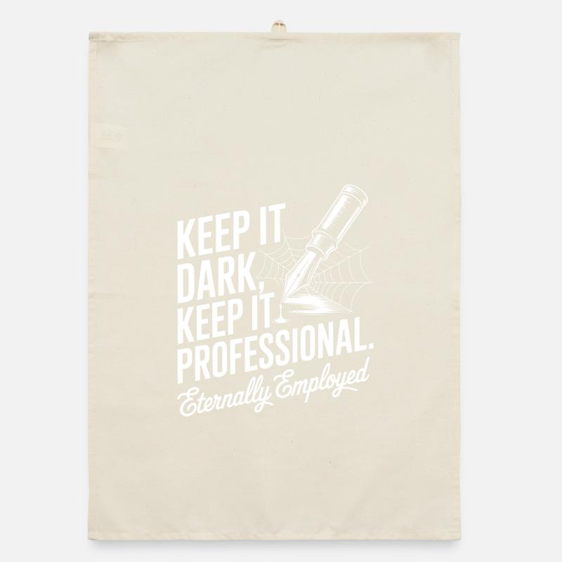 Dark Professional Nib Typography Organic dish towel