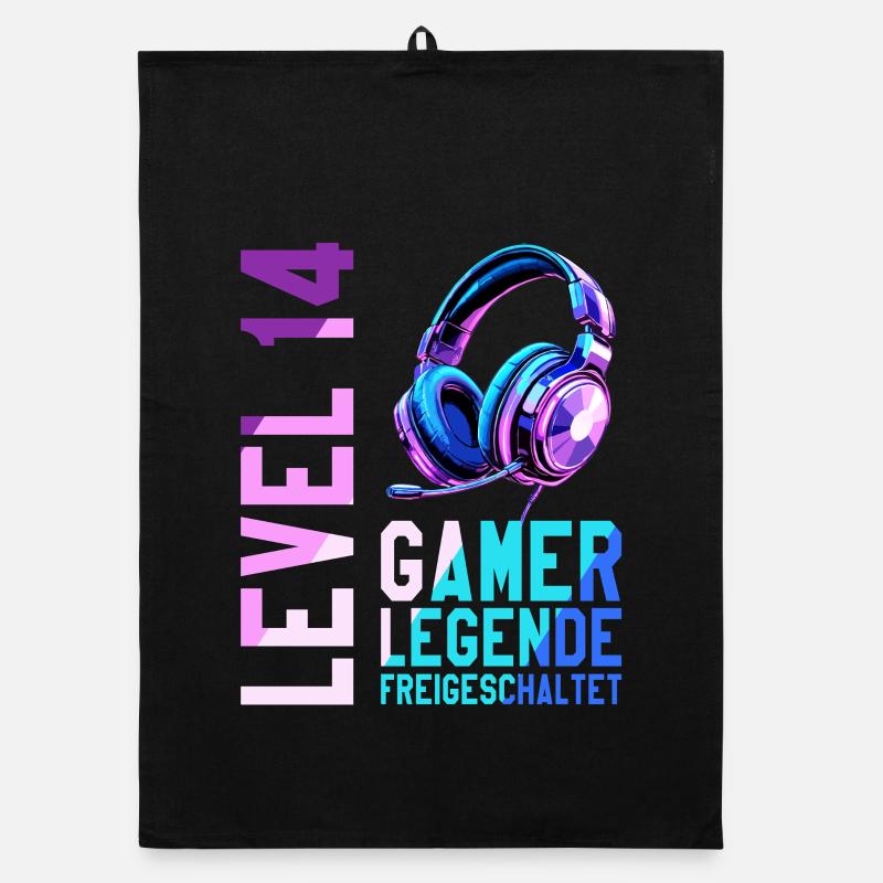 14. Geburtstag Junge Mädchen Gaming Level 14 Jahre Organic Geschirrtuch