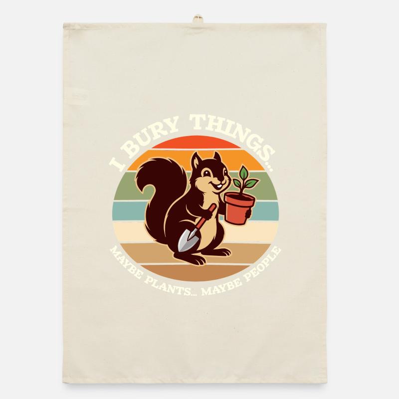I Bury Things Maybe Plant Squirrel Organic dish towel