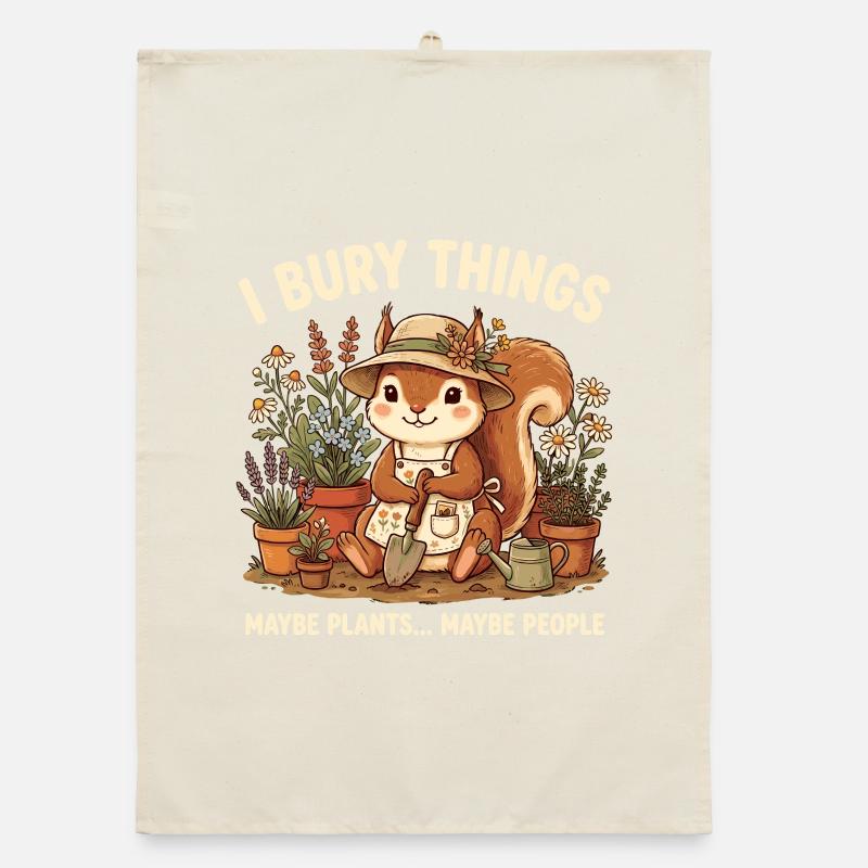 I Bury Things Maybe Plant Squirrel Organic dish towel
