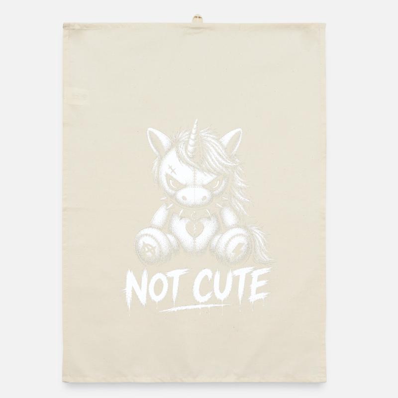 Rebellious Unicorn – Not Cute Punk Design Organic dish towel