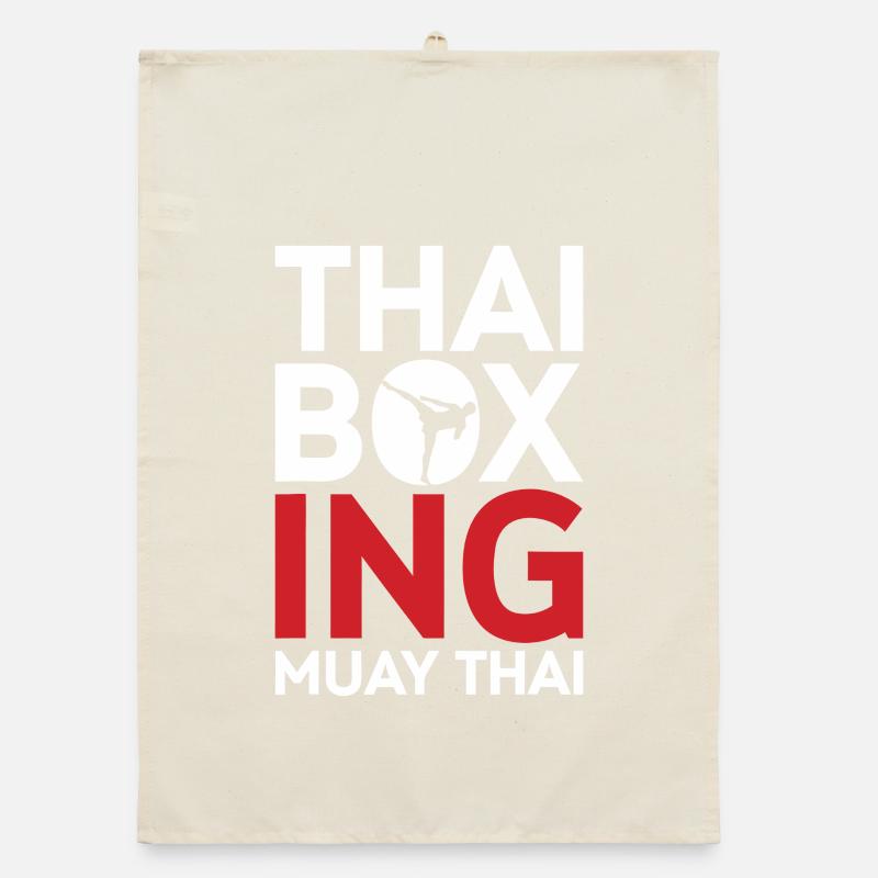 Thai Boxing Muay Thai Emblem Organic dish towel