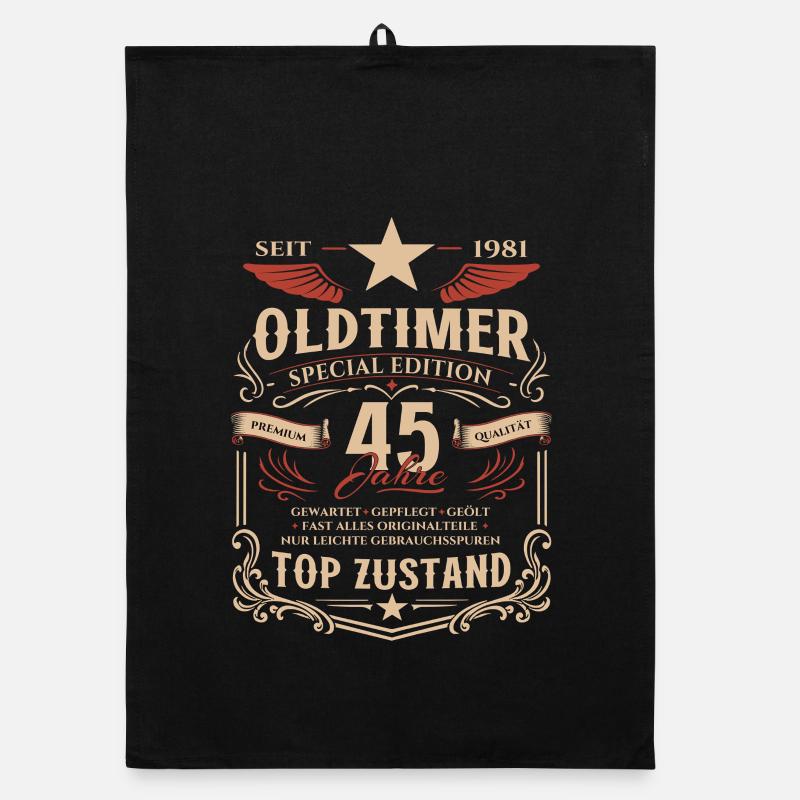 45. Geburtstag Geschenk Mann Oldtimer Vintage 1981 Organic Geschirrtuch