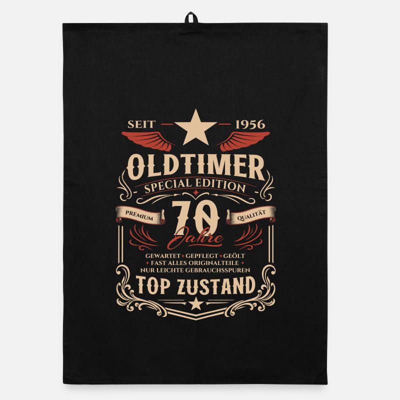 70. Geburtstag Geschenk Mann Oldtimer Vintage 1956 Organic Geschirrtuch