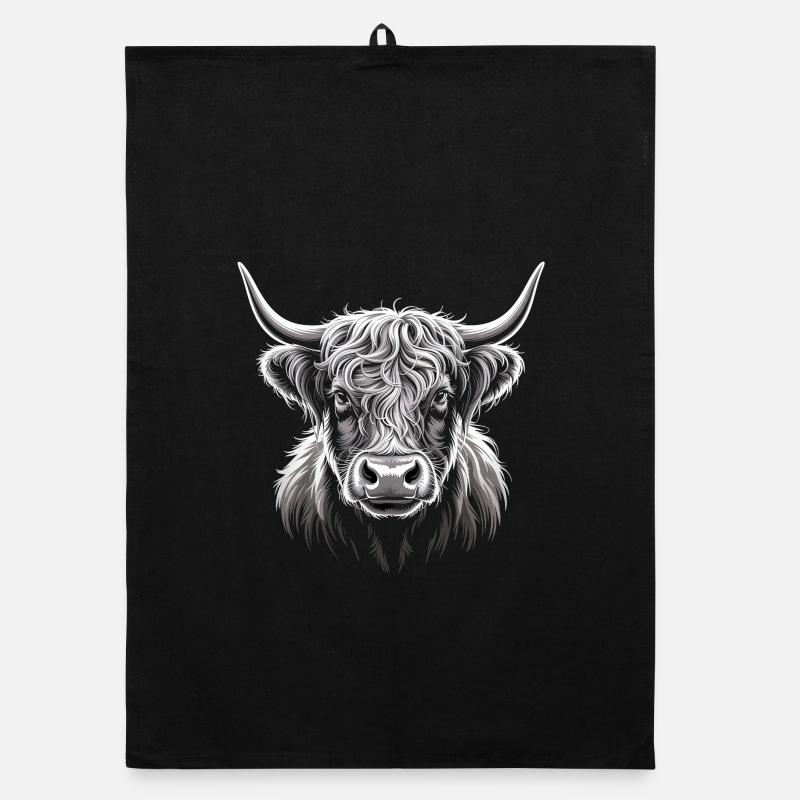 Scottish Highland cattle Organic dish towel