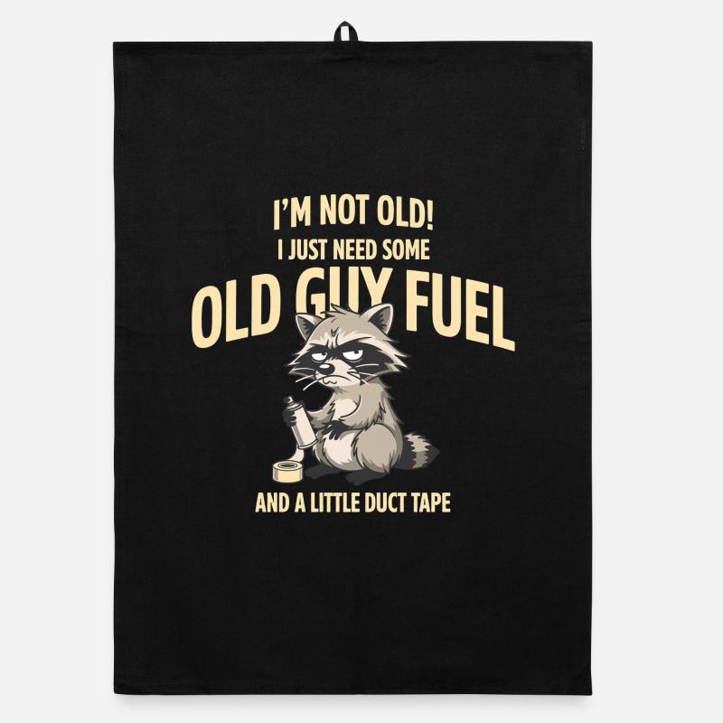 Grumpy Raccoon Old Guy Fuel Tee Torchon bio