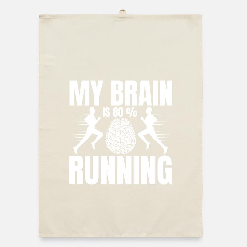 Marathon Runner My Brain Is 80 % Running Gift Organic Geschirrtuch