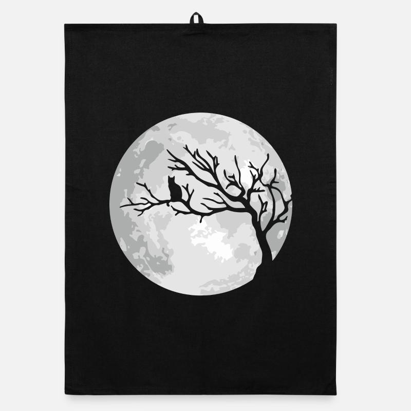 Lune de Chat Lune d’Halloween Torchon bio