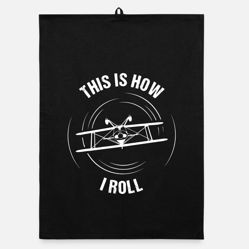 This Is How I Roll Biplane Organic dish towel