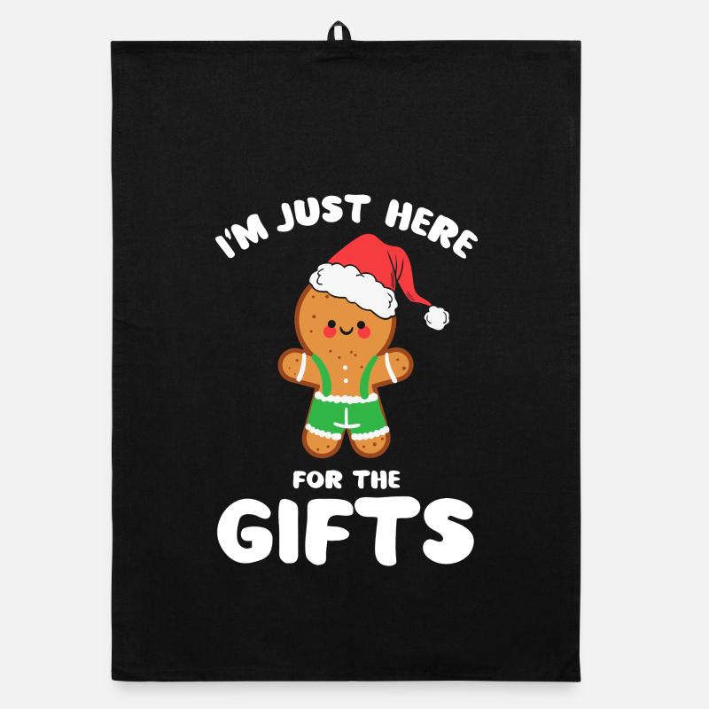 Gingerbread Santa Gift Tee Organic dish towel