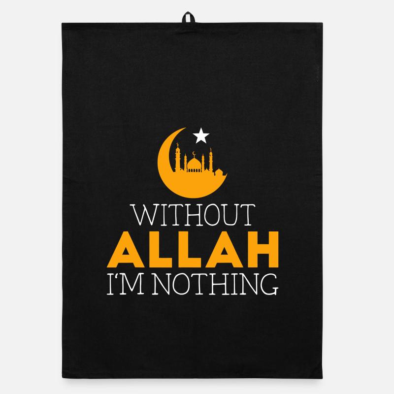 Without Allah I'm Nothing Typography Organic dish towel