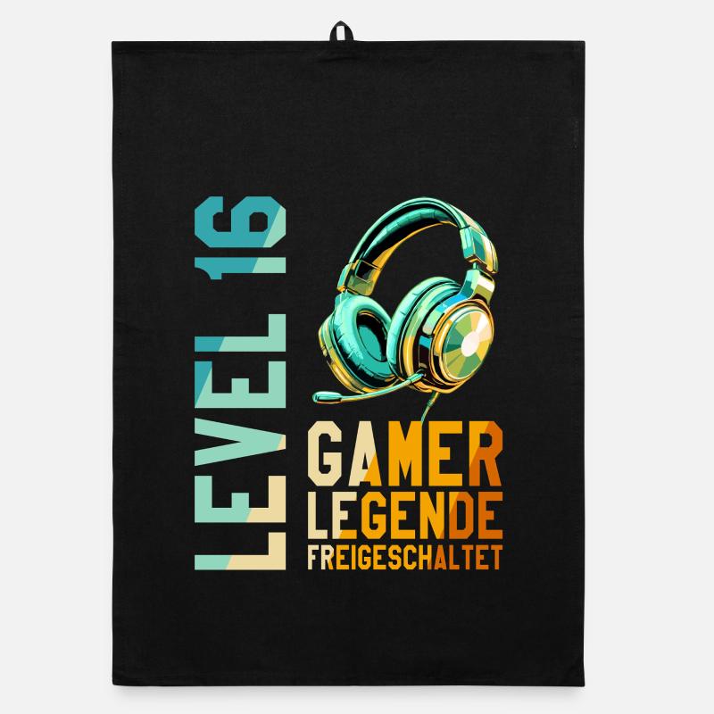 16. Geburtstag Junge Mädchen Gaming Level 16 Jahre Organic Geschirrtuch