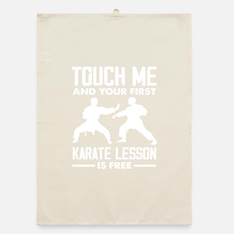 Erste Karate Stunde Gratis Lustiger Spruch Organic Geschirrtuch