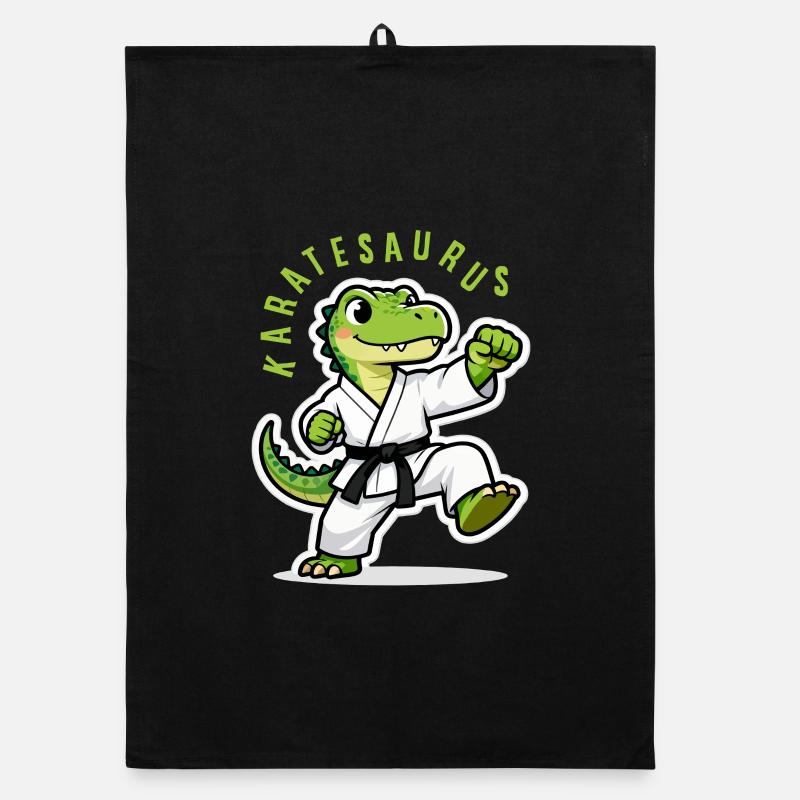 Karaté Karate Dinosaure T-Rex Karatesaurus Torchon bio