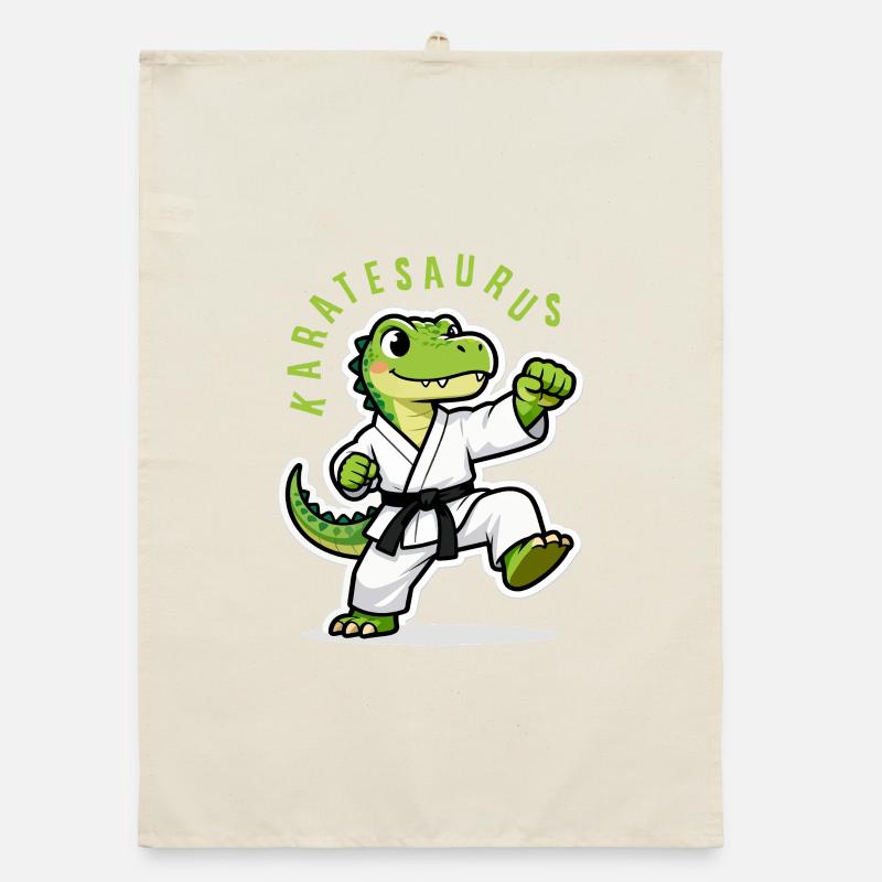 Karaté Karate Dinosaure T-Rex Karatesaurus Torchon bio