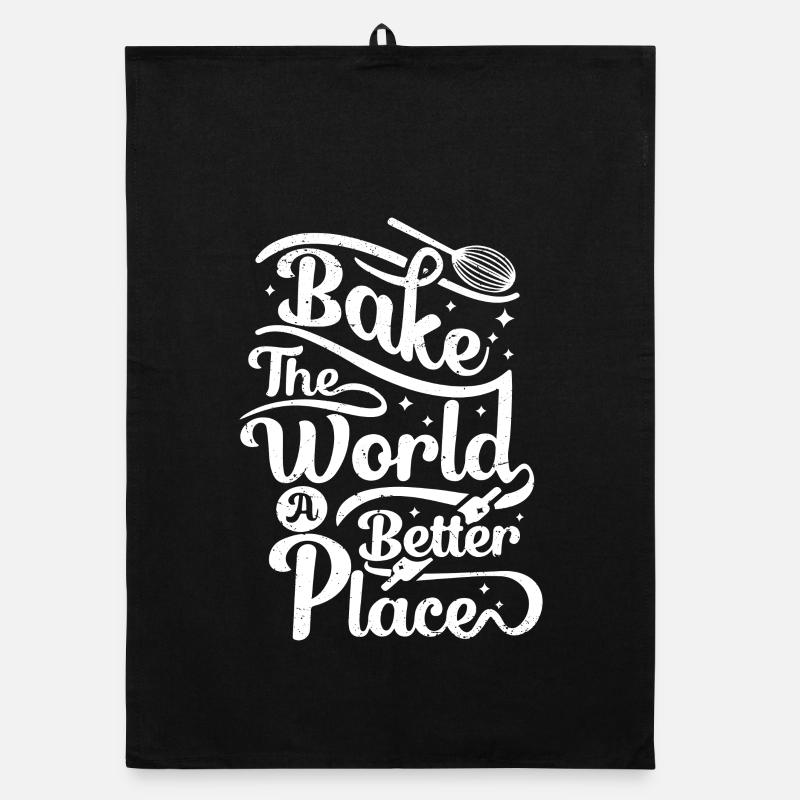bake the world a better place Organic Geschirrtuch