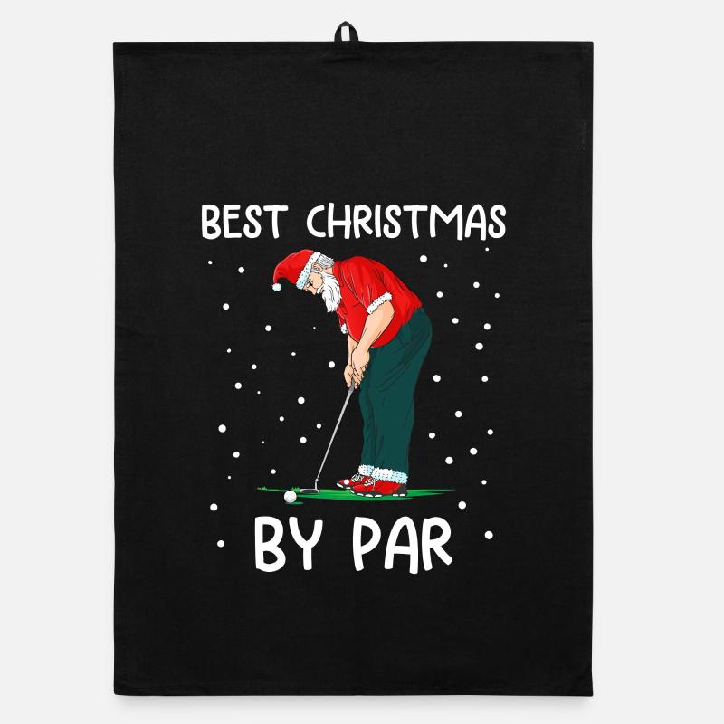 Golfing Santa by Par Organic dish towel