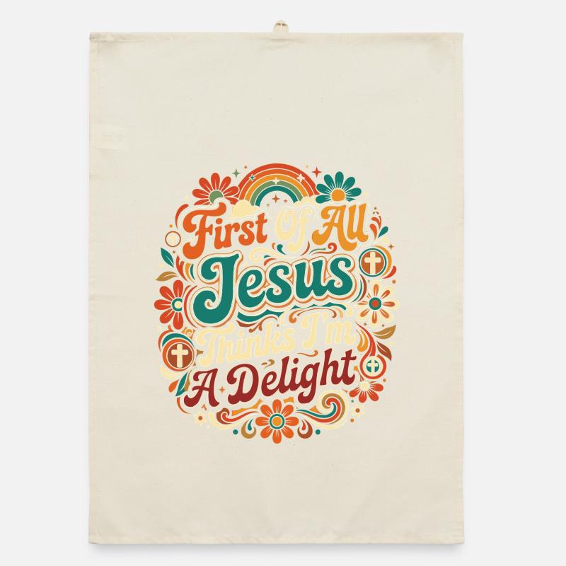 Zunächst einmal denkt Jesus, ich bin eine Freude Organic Geschirrtuch