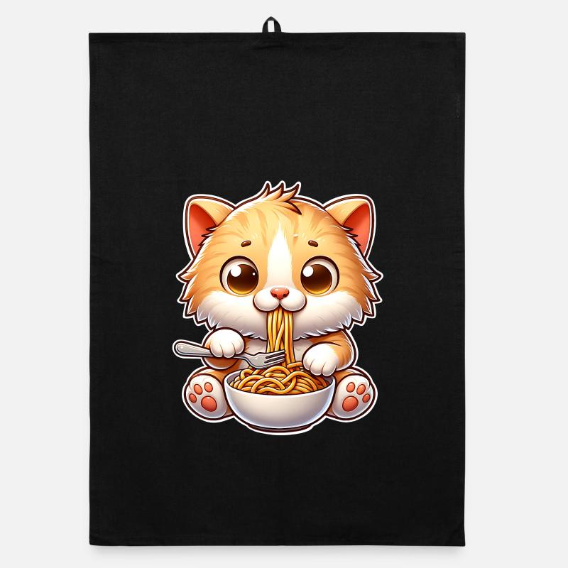 Kitten Spaghetti Pasta Organic dish towel