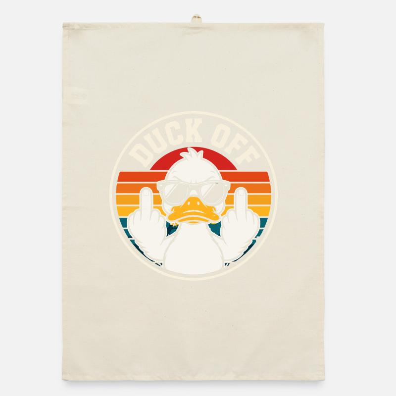 Duck Off Retro Sunset Organic dish towel