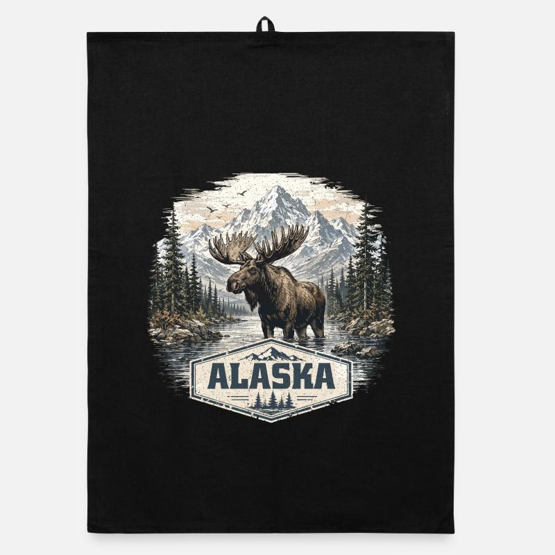 Alaska-Elch-Elche und Hirsche lieben Alaska Organic Geschirrtuch