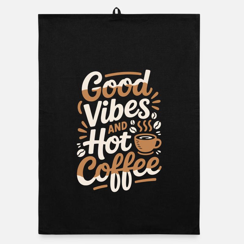 Gute Vibes, heißer Kaffee Morgenmuffel Geschenk Organic Geschirrtuch