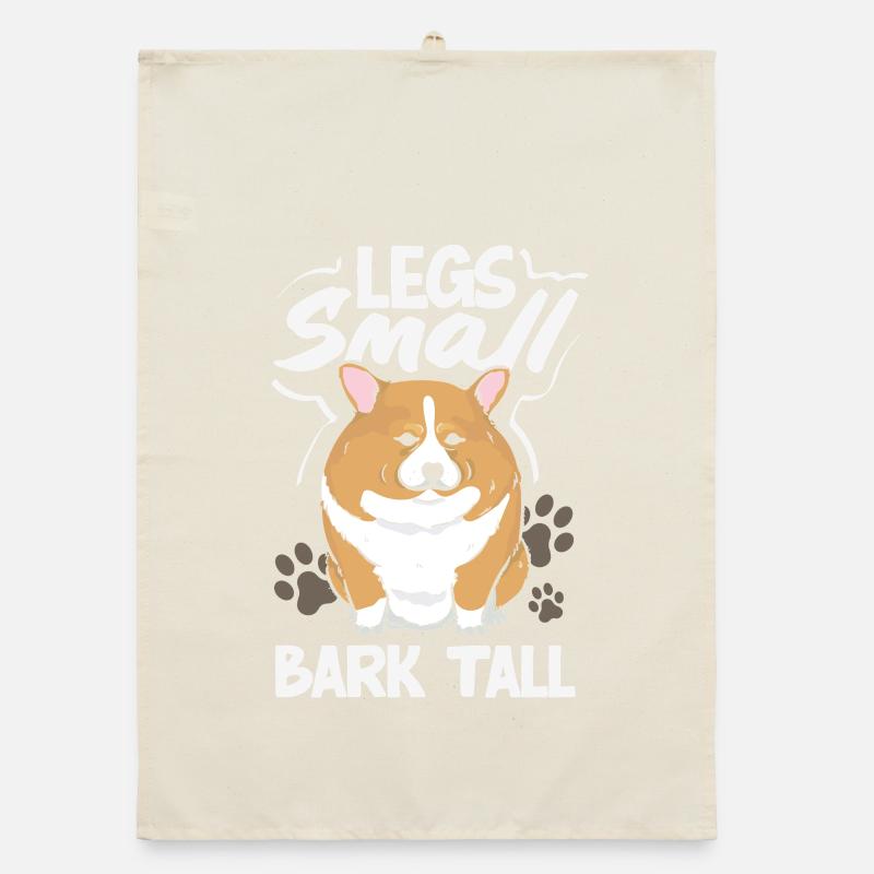 Short Legs, Tall Setting, Corgi Organic dish towel