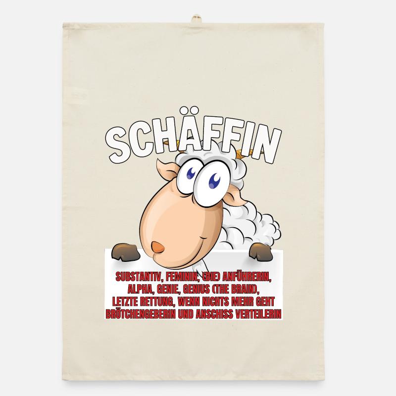 Schäffin - Alpha Schaf mit Sonnenbrille Organic Geschirrtuch