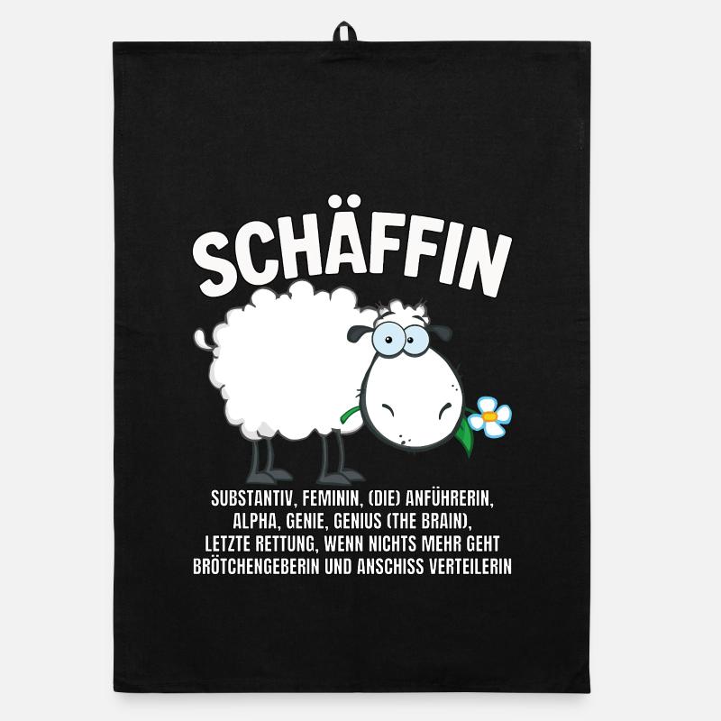 Schäffin - Alpha Schaf mit Sonnenbrille Organic Geschirrtuch