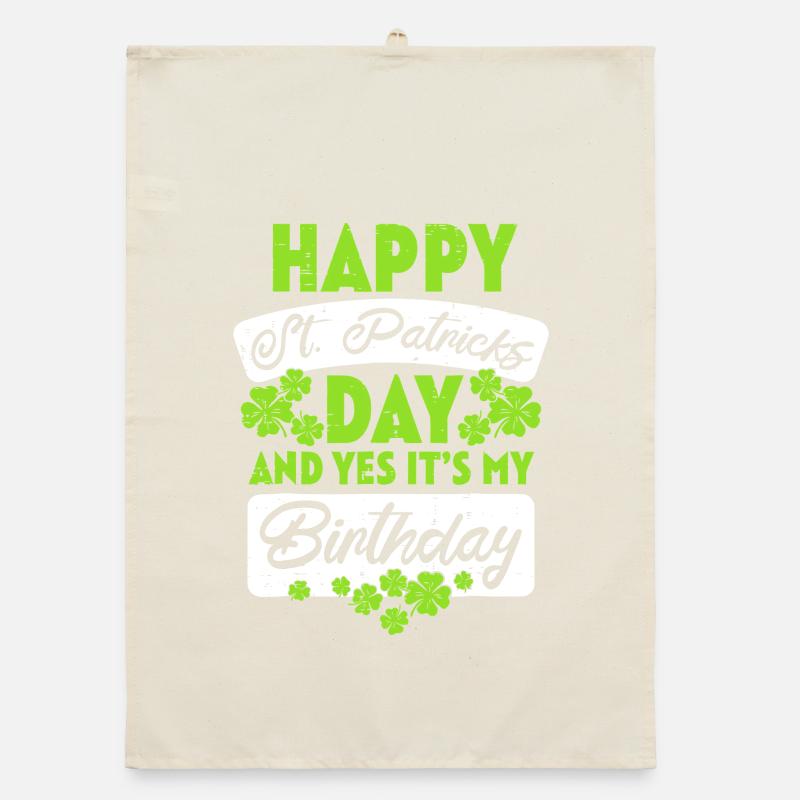 St Patrick Birthday Celebration Organic dish towel