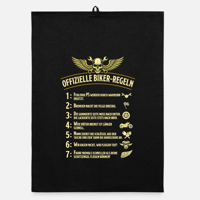 Offizielle Biker Regeln Motorrad Spruch Organic Geschirrtuch