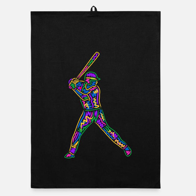 Baseball Spieler Kinder bunter Baseballspieler Organic Geschirrtuch