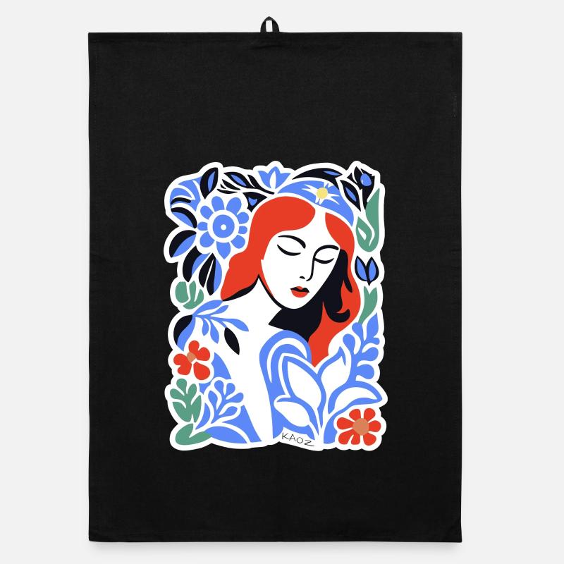 Portrait des fleurs bleues Torchon bio