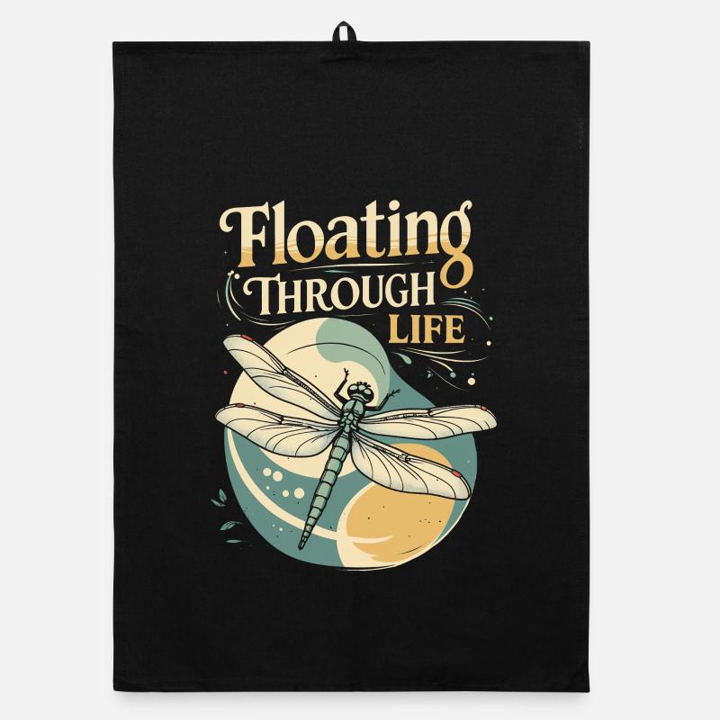Dragonfly Dragonflies Floating Through Life Organic dish towel