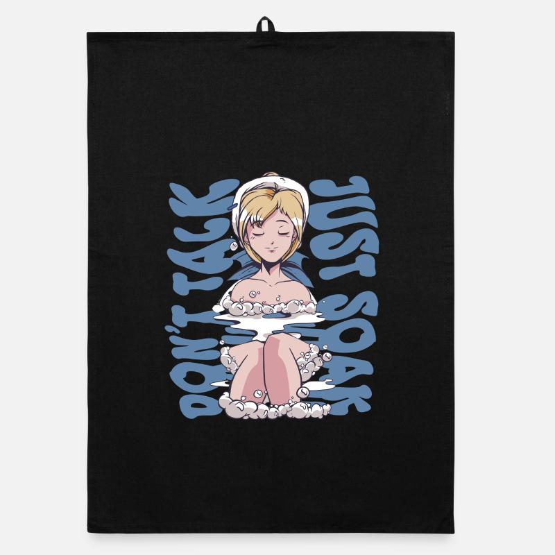 Onsen Hot Spring Bath Dont Talk Just Soak Organic dish towel