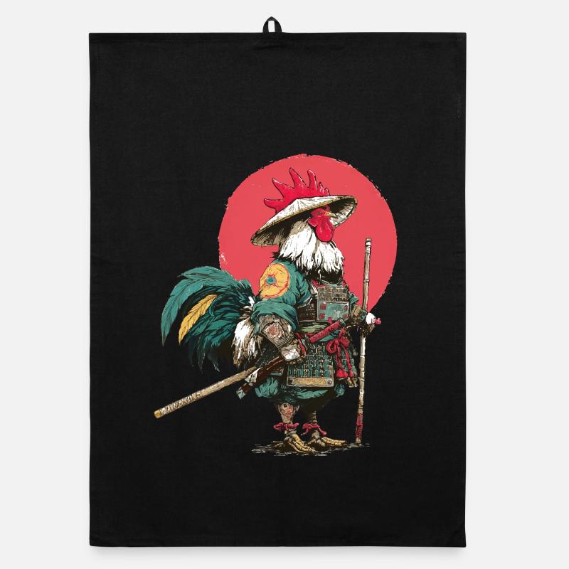 Hahn-Samurai in Rüstung Organic Geschirrtuch