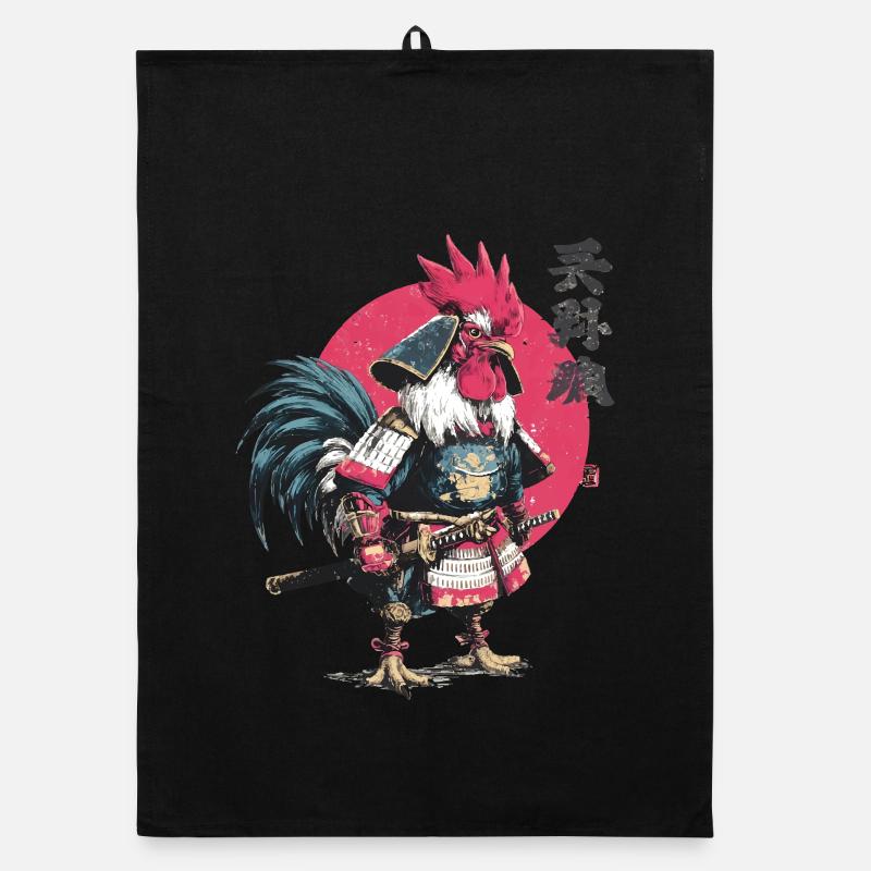Hahn-Samurai-Rüstung Organic Geschirrtuch