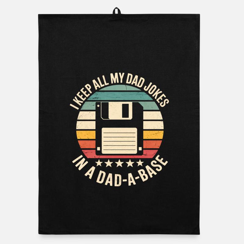 Retro Floppy Disk Humor Dad Jokes Database Database Organic dish towel